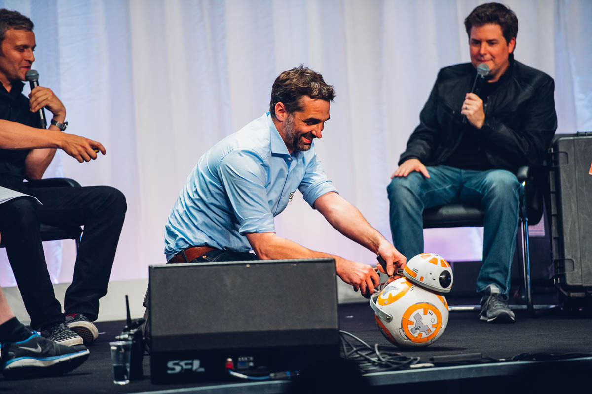 Lee Towersey shows the first BB-8 prototype.