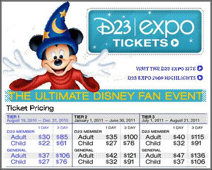 Early Bird Discount Prices for D23 Expo 2011